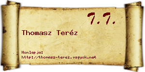 Thomasz Teréz névjegykártya